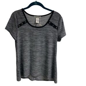 Vintage Suzie Pull On Casual Ladies Top Black Polyester Size Medium NWT‎